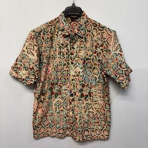 Vintage Batik Semar Solo Indonesia Men Button Shirt Size Large Floral D043 -26